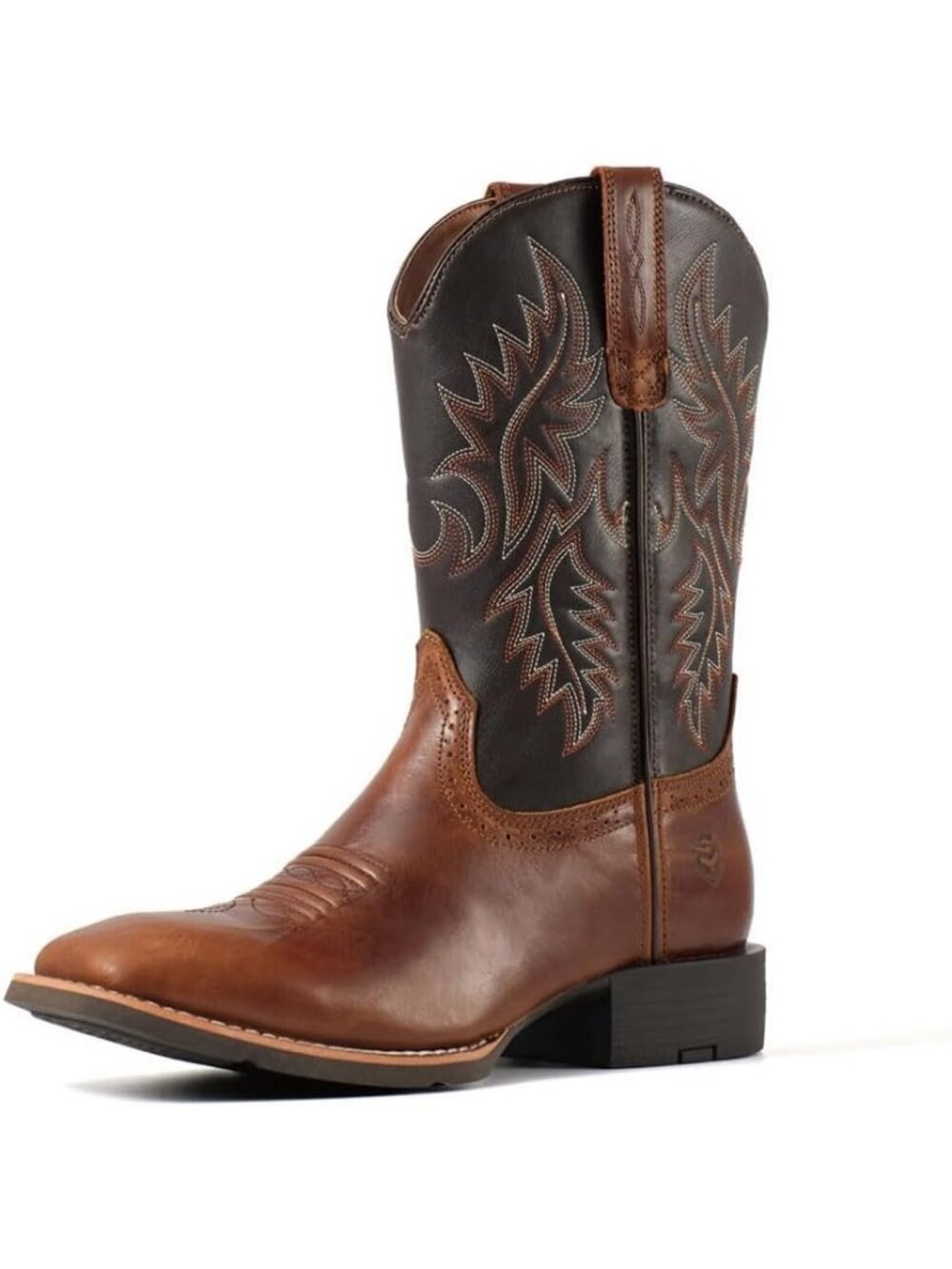 Men's Chaga Brown Pull On Mid Calf Wellington Square Toe Western Cowboy Boot